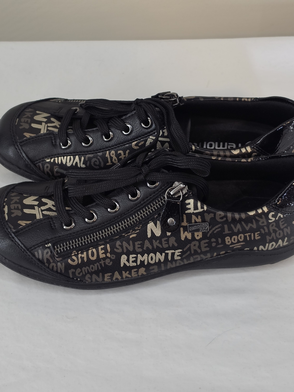 REMONTE R1402 COMFORT GRAPHIC SNEAKERS SIDE ZIP LACE UP REMOVABLE INSOLE EU 38